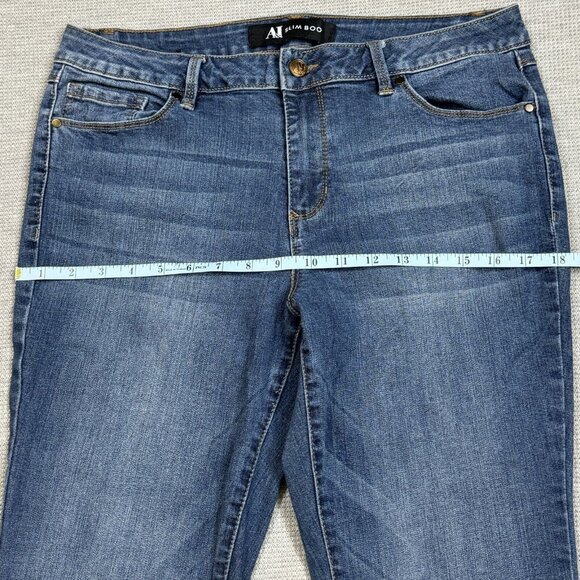 A&I Womens Blue Denim Jeans Slim Boot Mid Rise Medium Wash Stretch Size 12 - Picture 7 of 11